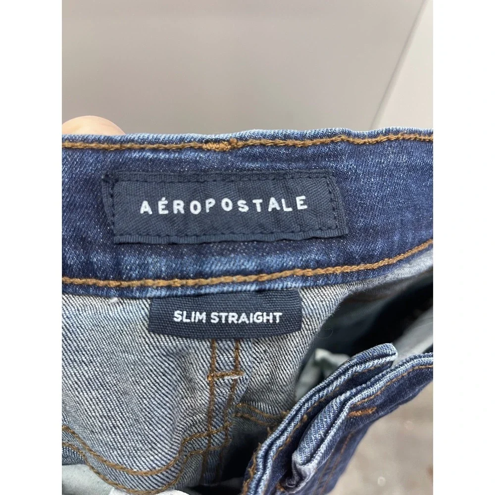 Aeropostale Slim Straight Medium Wash Denim Jeans 30x32
